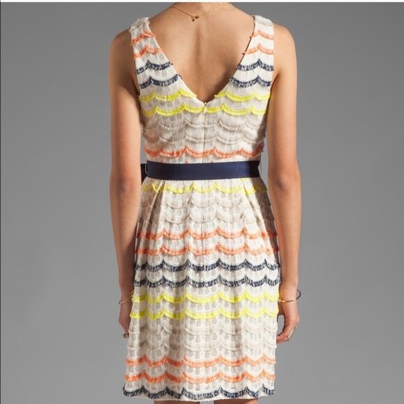 Trina Turk Heights Dress 12 Beach Coastal Vacation Preppy Rainbow Multi-Color - Picture 2 of 11
